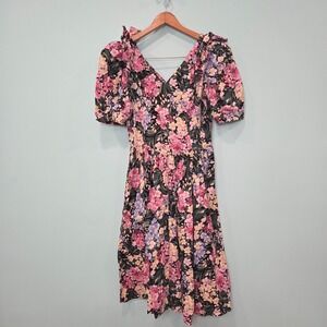 90's Vintage Country Romance Dress Floral Sz S 5/6 Cottagecore Garden Tea Party